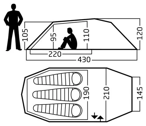 3 person tent Nordisk Oppland 3 Lw Green