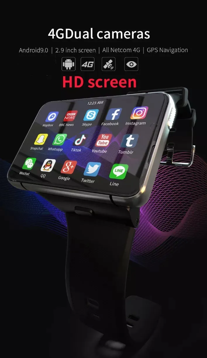 4G Network Mode Dual Camera Video Call Heart Rate Monitor Smartwatch