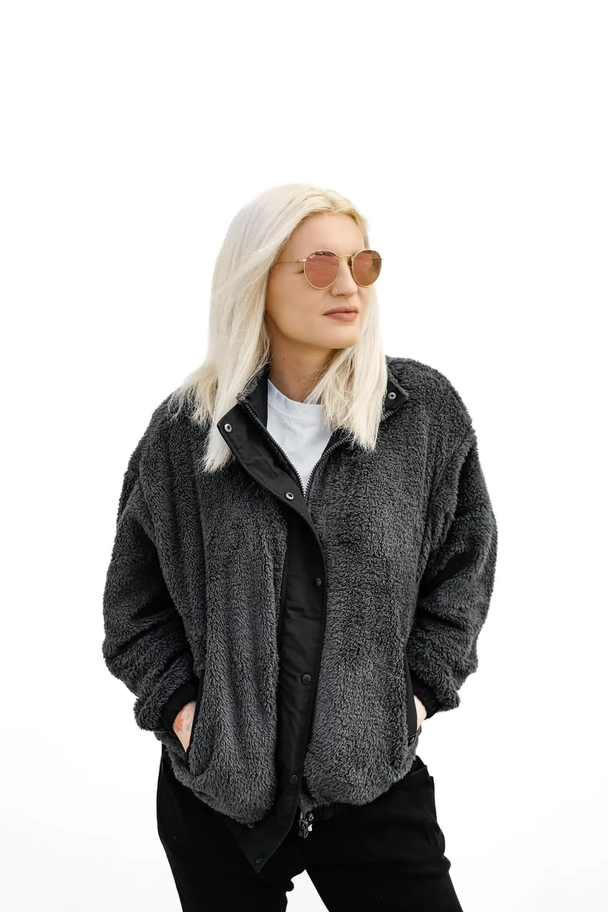 Adult Sherpa Jacket - Smoke