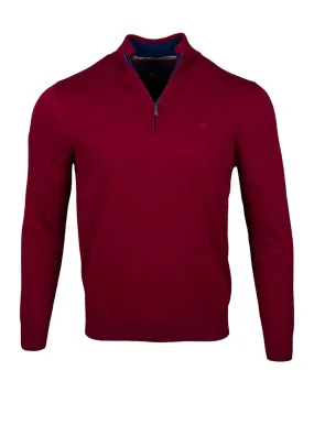 Andre Tory Half Zip Sweater, Cherry Red