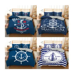 AshoreShop Nautical Duvet Cover and Pillow cases really neat Vintage Designs