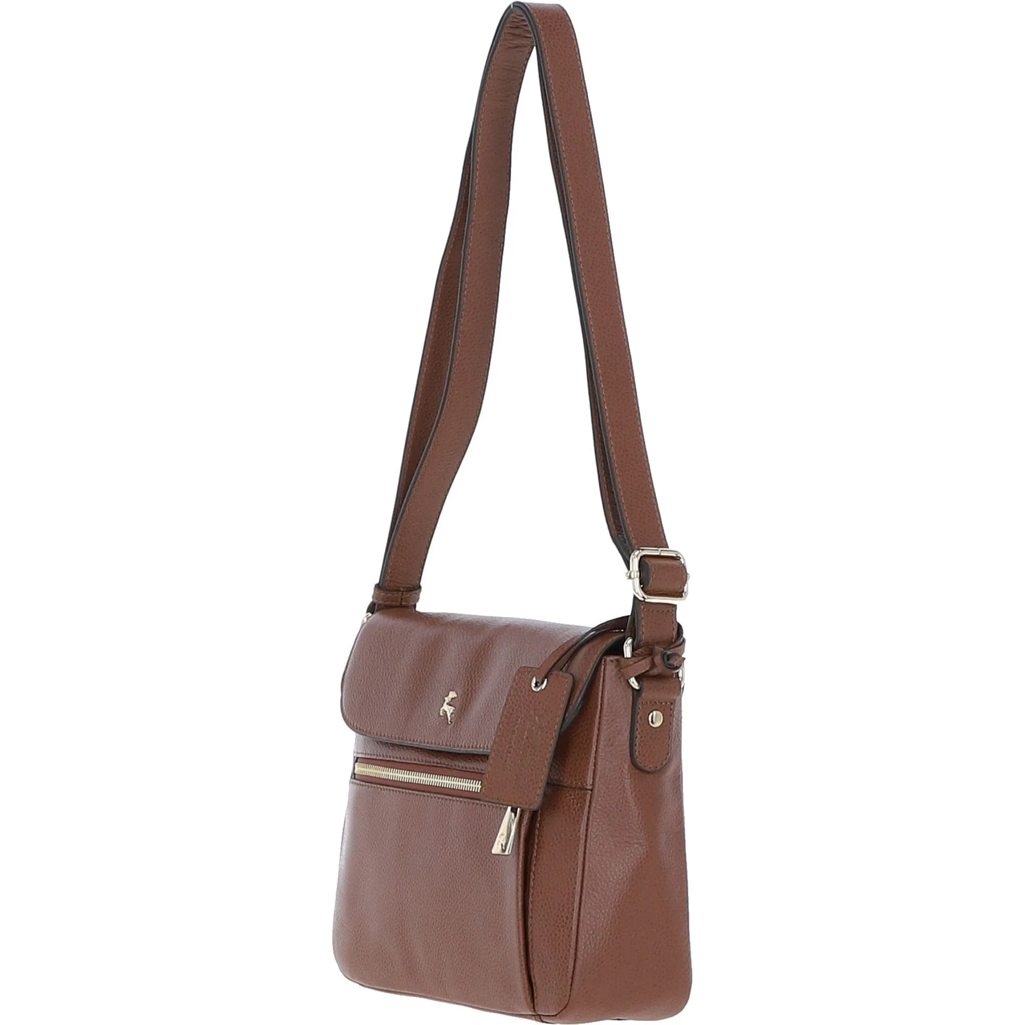 Ashwood Crossbody Bag with Contemporary Zip Detail for Women Tan: ELA 1766