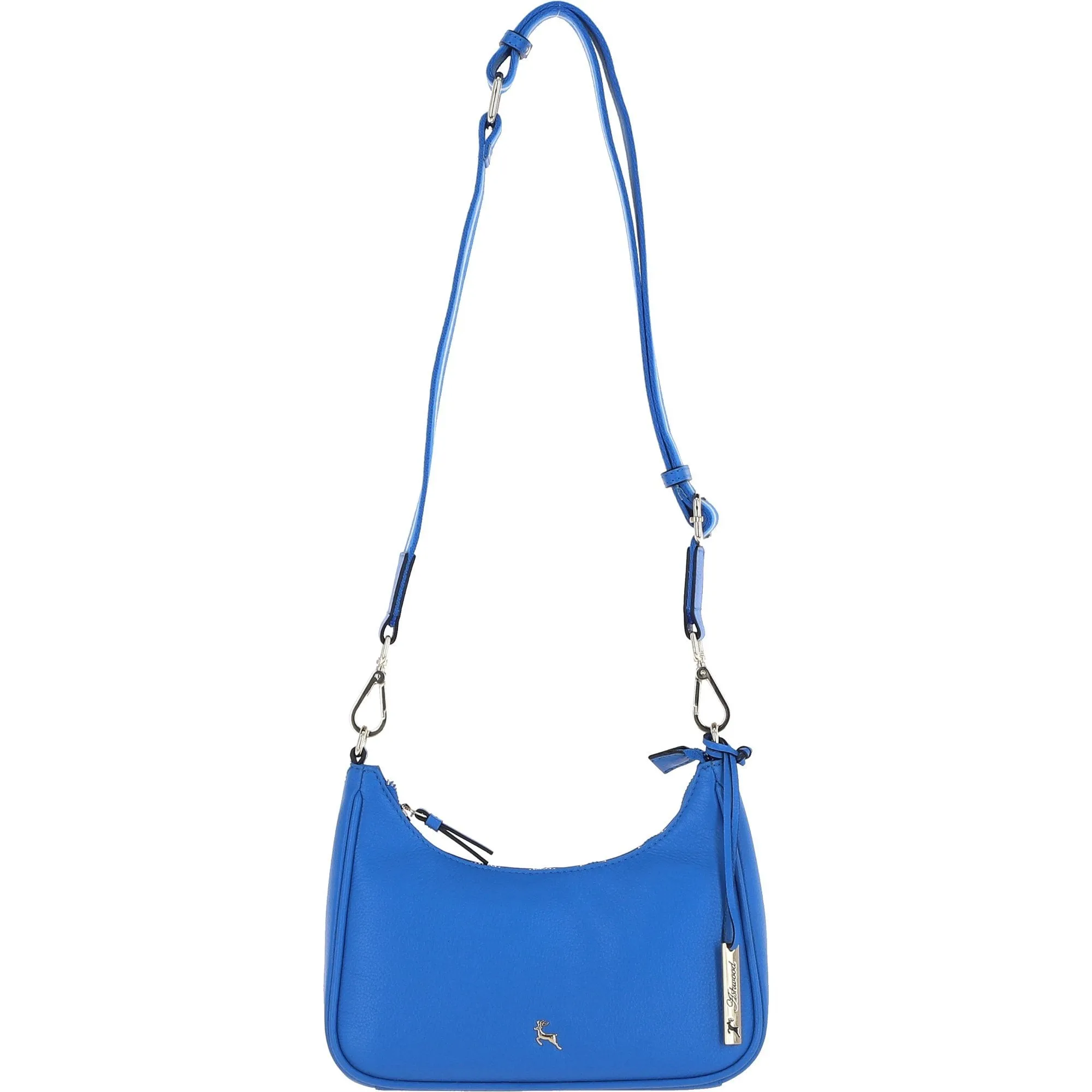 Ashwood Real Leather Crossbody Bag with Webbing Strap Sodalite Blue: 64296