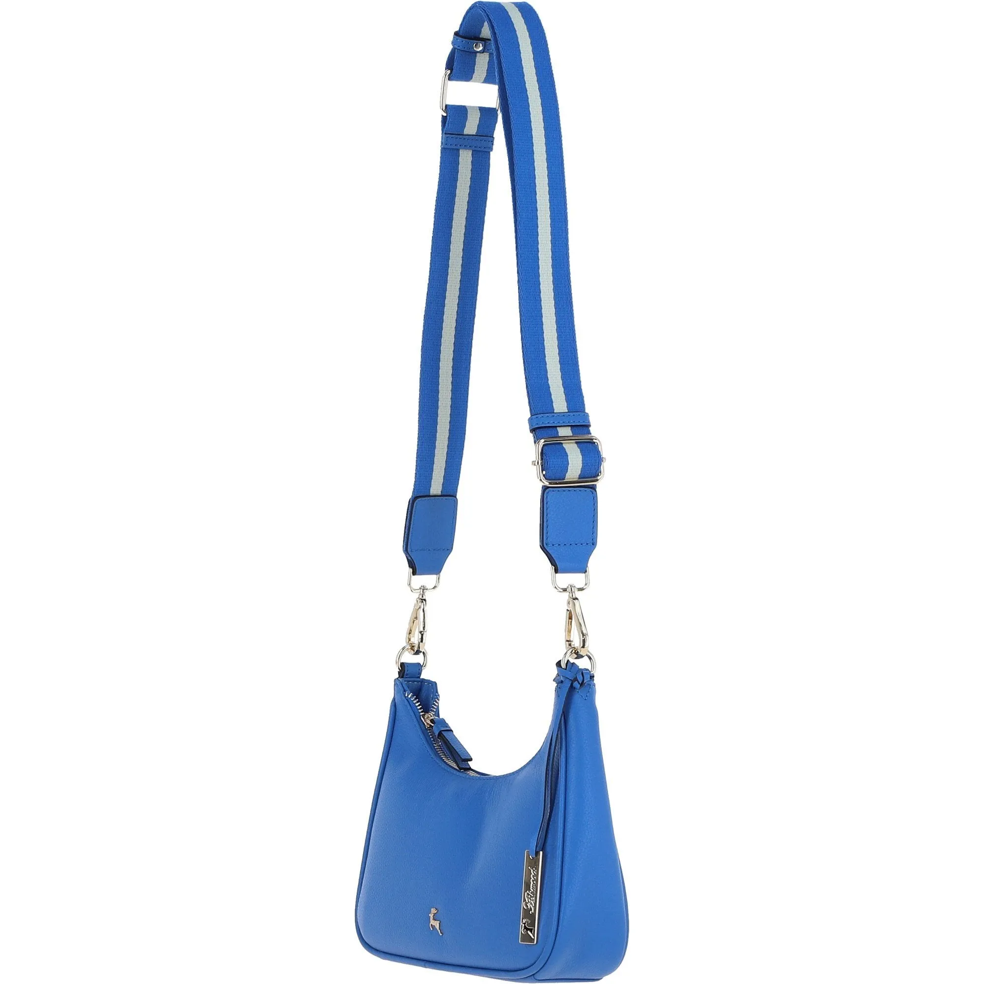 Ashwood Real Leather Crossbody Bag with Webbing Strap Sodalite Blue: 64296