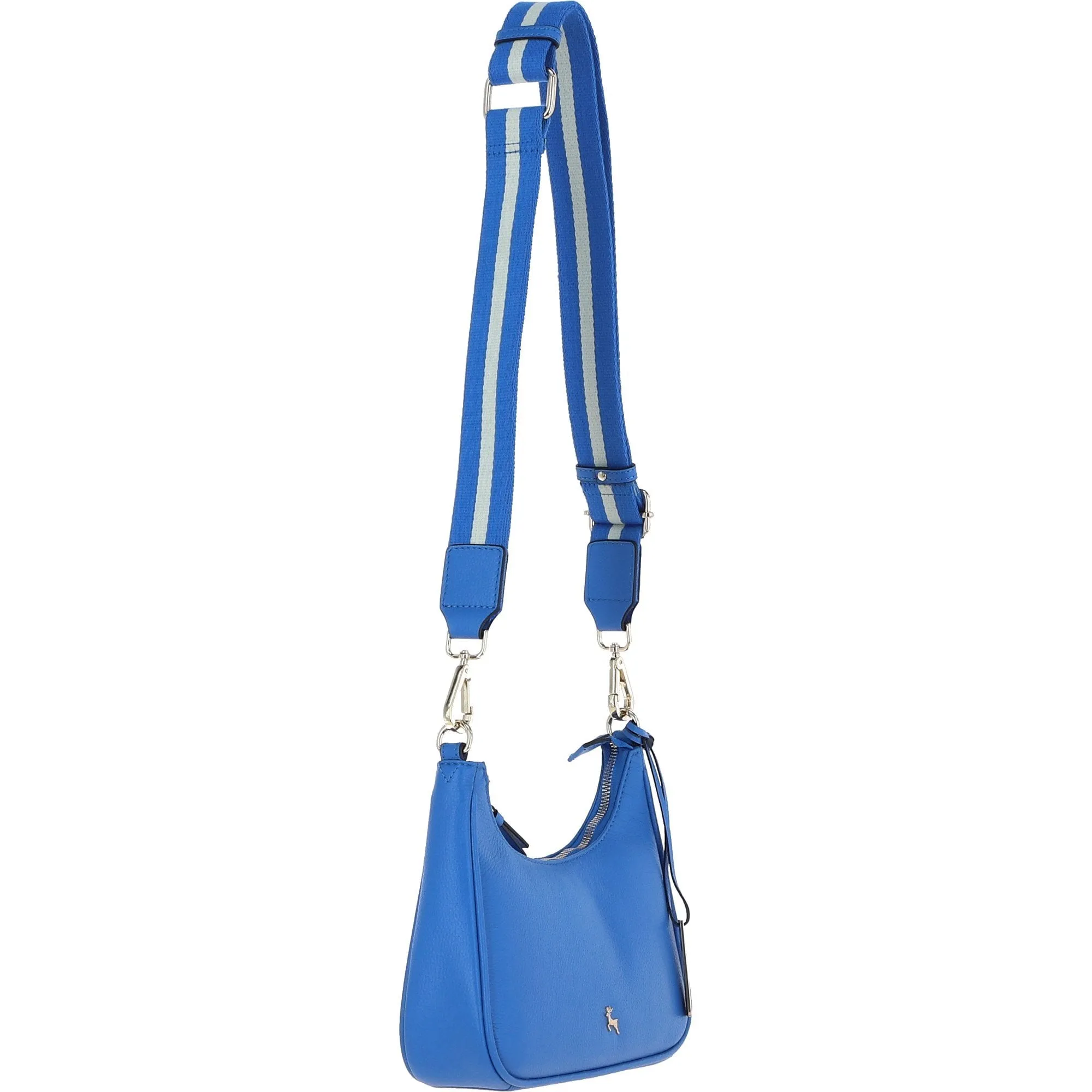 Ashwood Real Leather Crossbody Bag with Webbing Strap Sodalite Blue: 64296