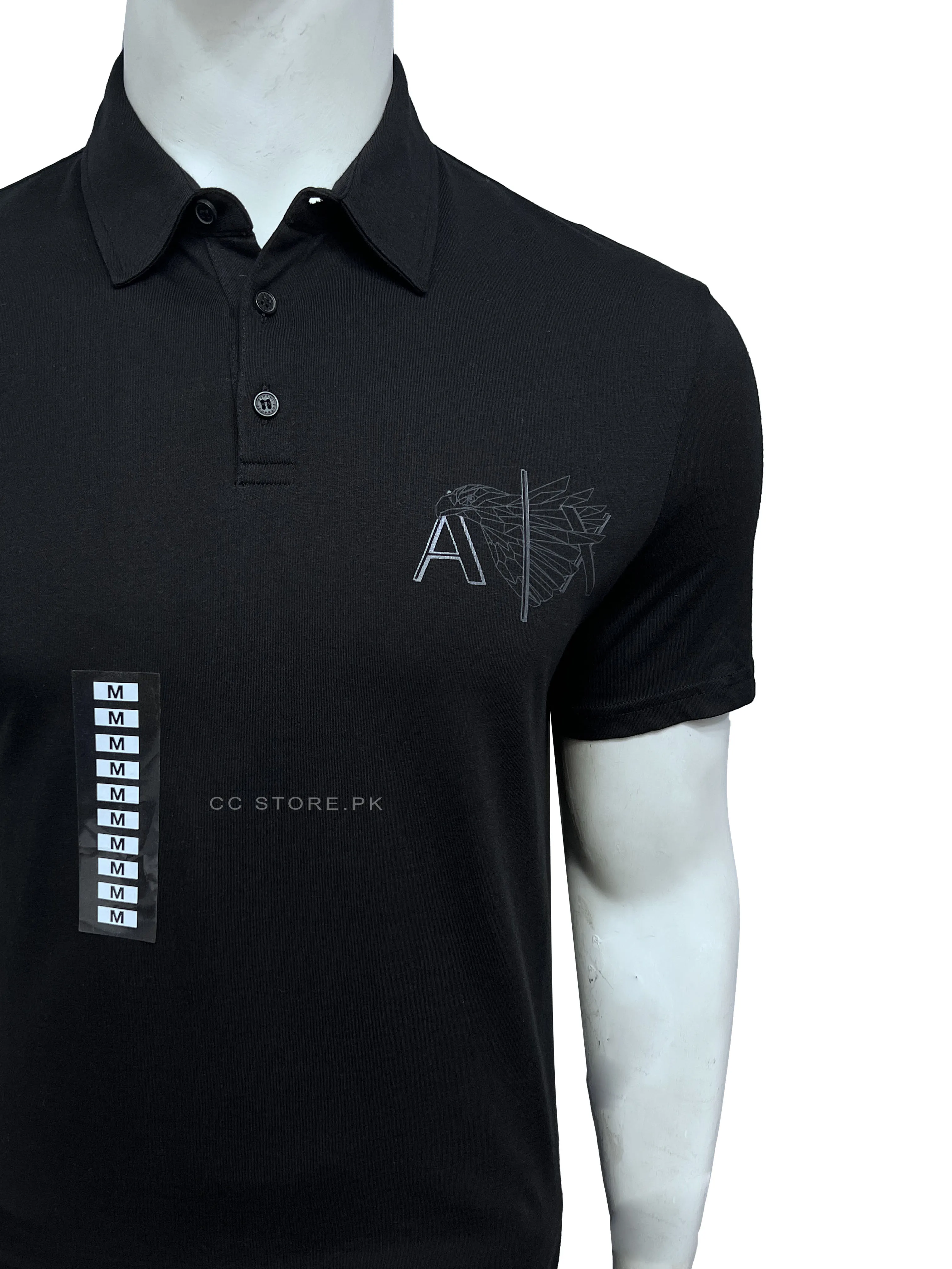 AX Eagle Print Black Polo