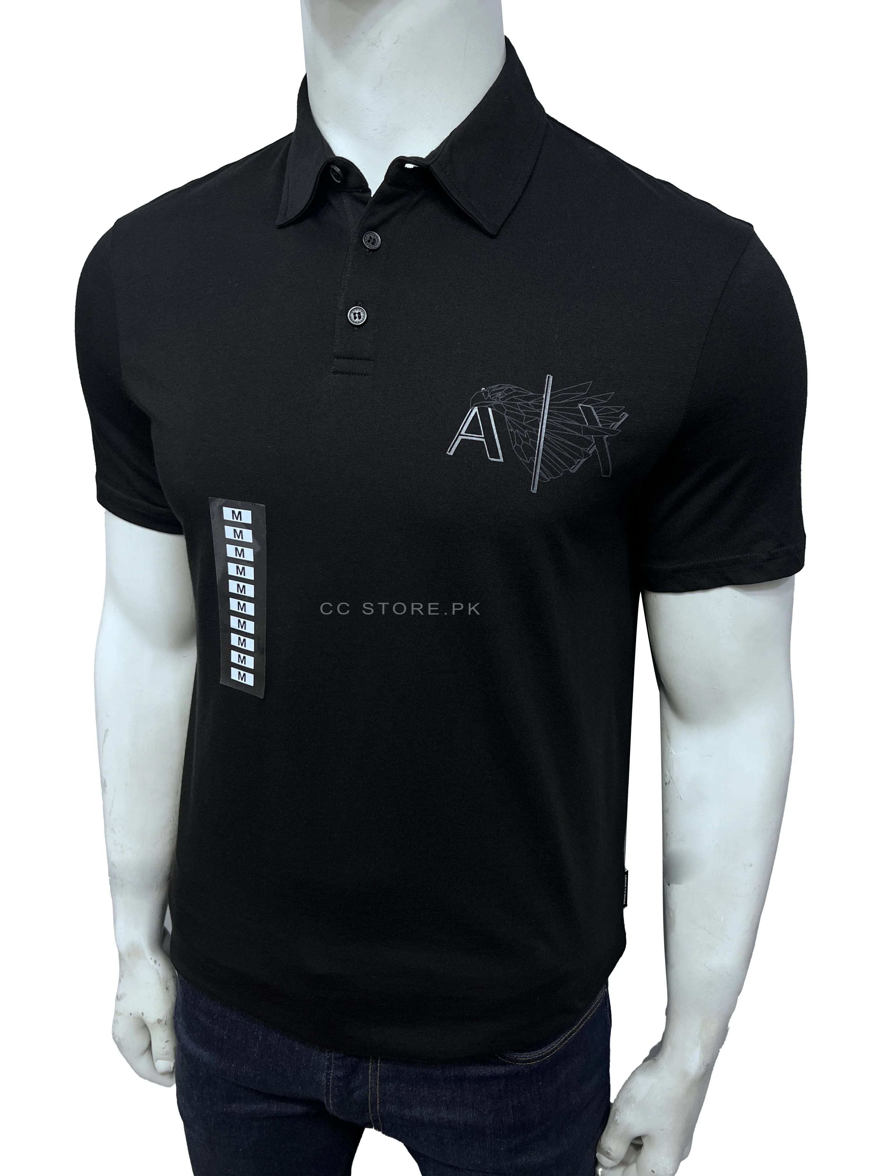 AX Eagle Print Black Polo