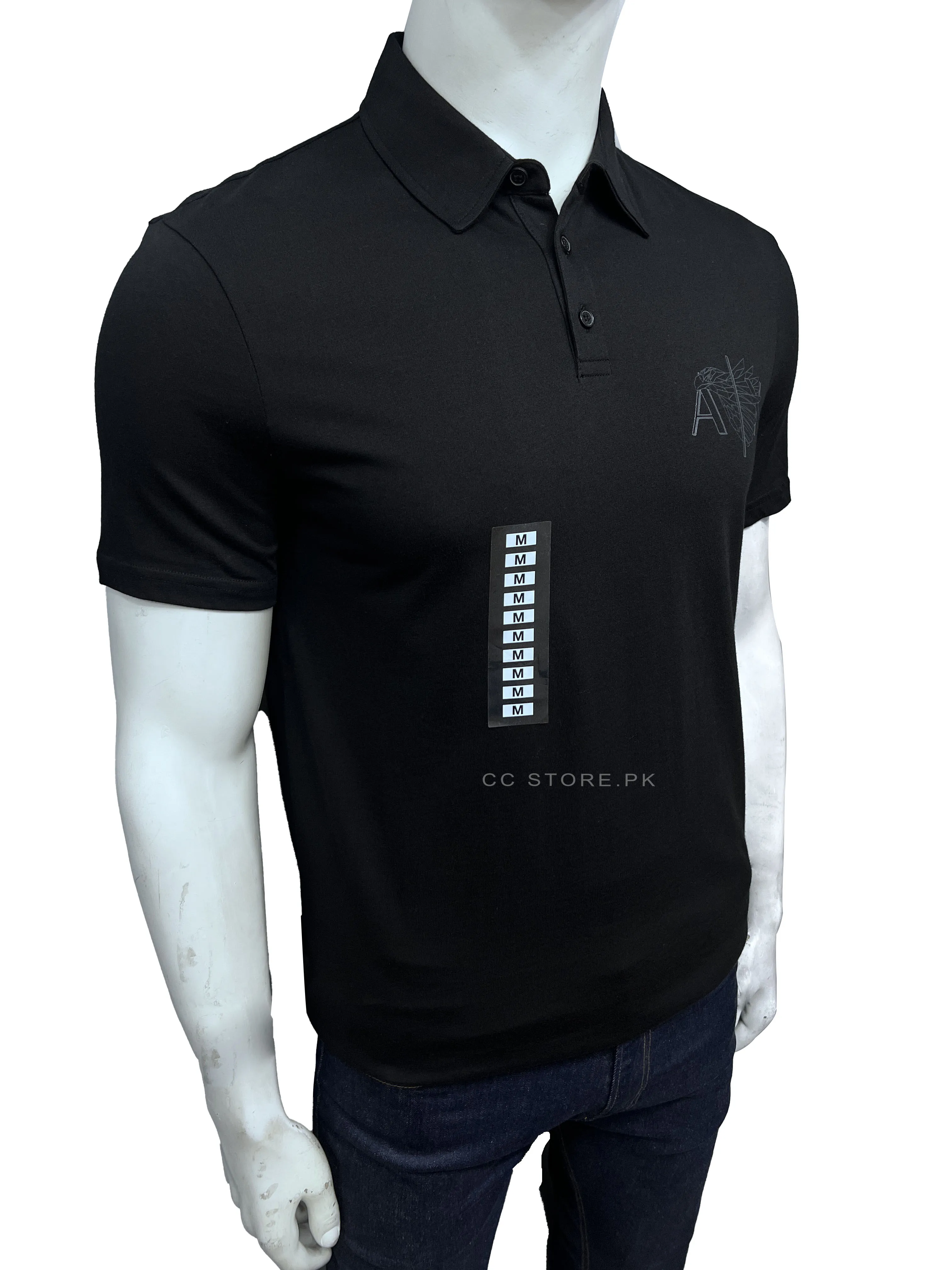 AX Eagle Print Black Polo