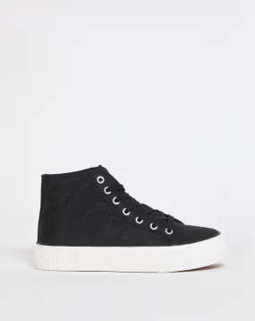 Ayla Quilted Hi Top Trainers Wide E Fit | Simply Be