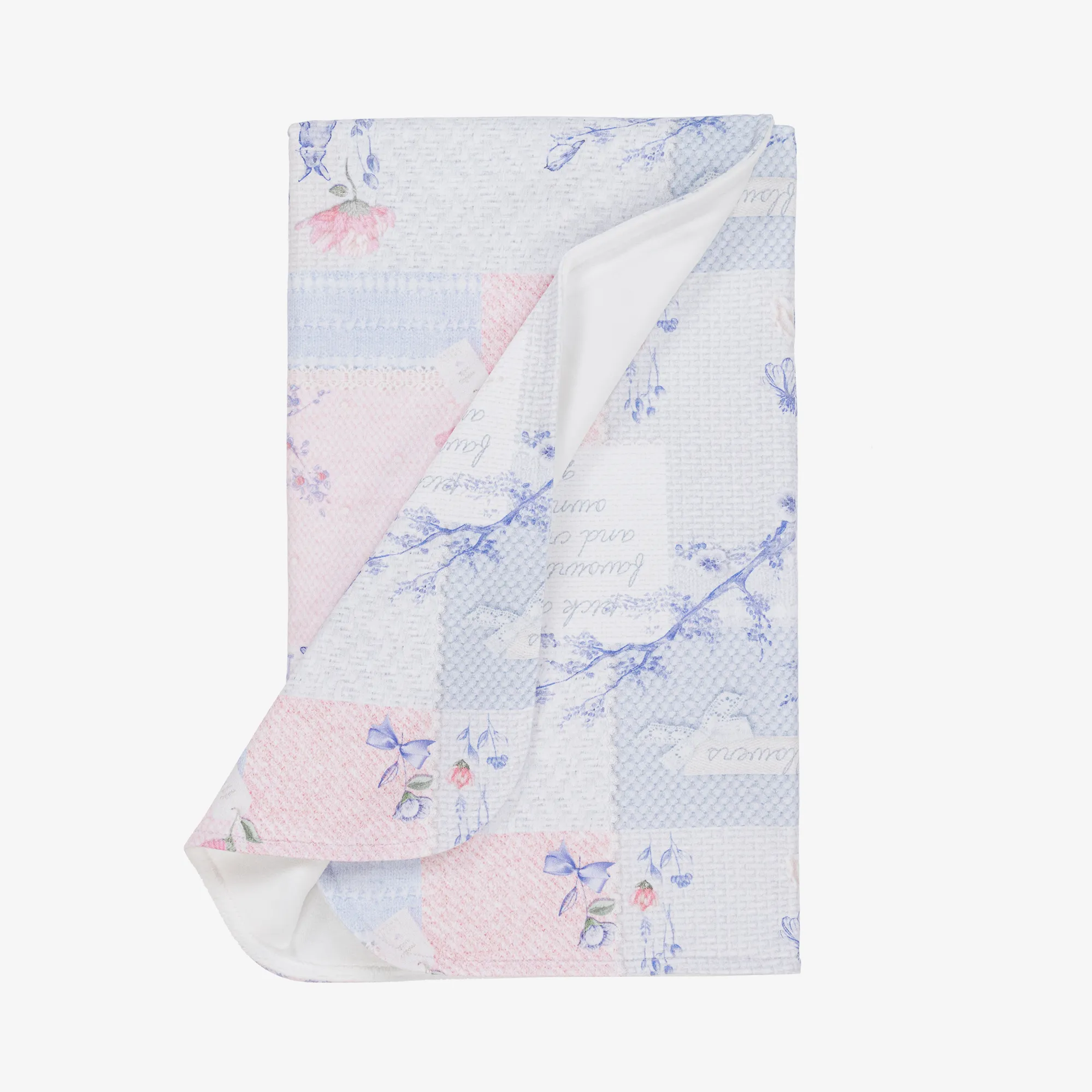 Baby Girls Blue & Pink Cotton Blanket (80cm)