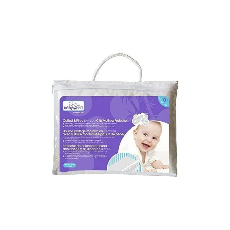 Baby Works Bamboo Quilted & Fitted Crib Mattress Protector