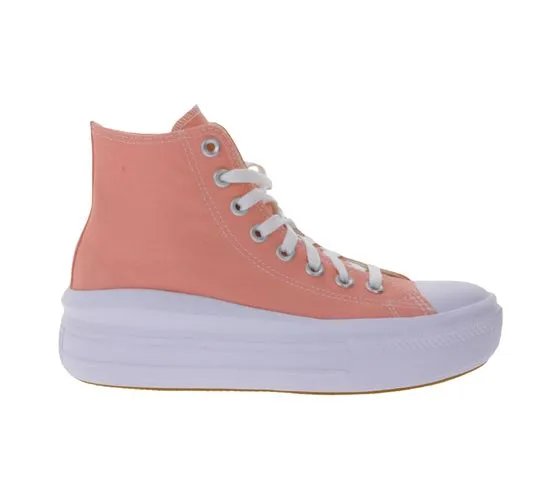 Baskets montantes pour femmes Converse Chuck Taylor All Star Move en toile abricot ou rose