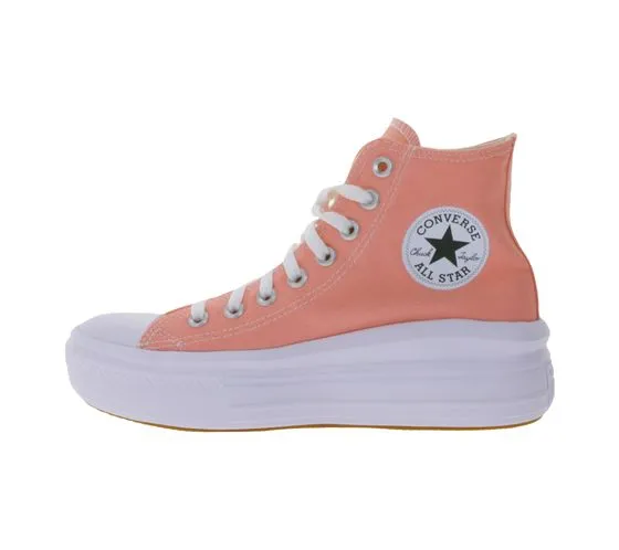 Baskets montantes pour femmes Converse Chuck Taylor All Star Move en toile abricot ou rose