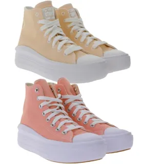 Baskets montantes pour femmes Converse Chuck Taylor All Star Move en toile abricot ou rose