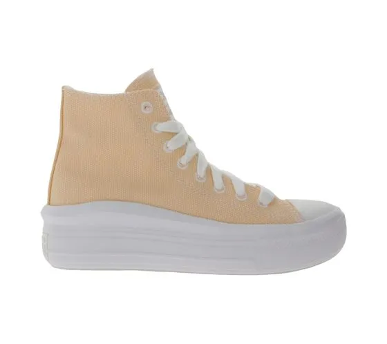 Baskets montantes pour femmes Converse Chuck Taylor All Star Move en toile abricot ou rose