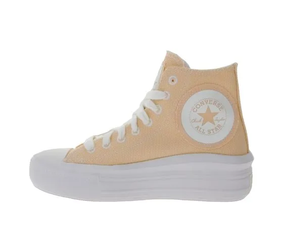 Baskets montantes pour femmes Converse Chuck Taylor All Star Move en toile abricot ou rose