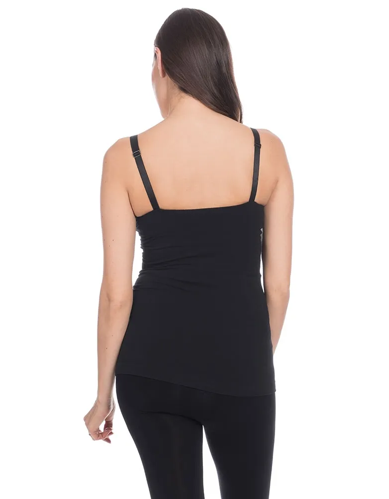 Black Bamboo Seamless Maternity & Nursing Vest