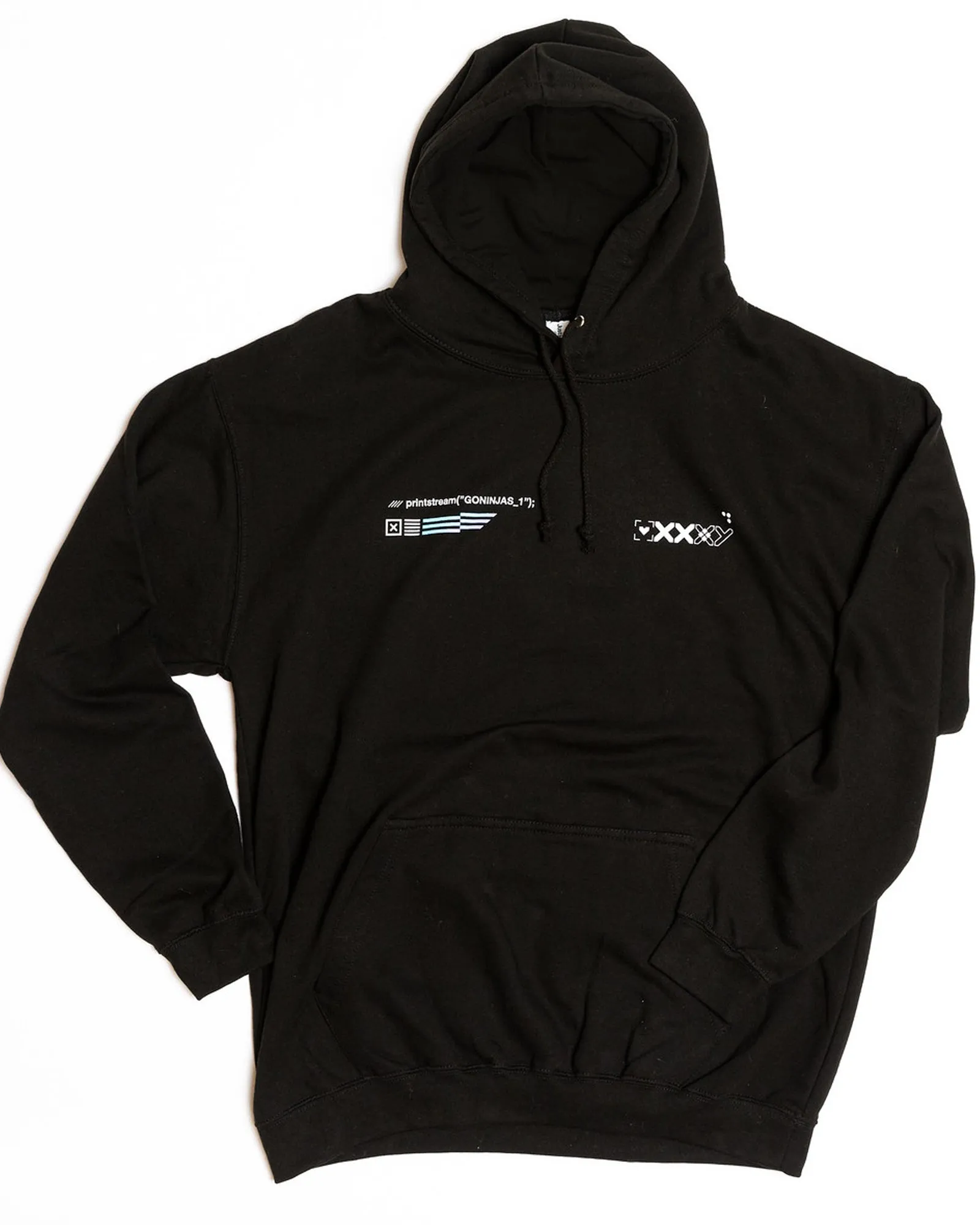 Black Printstream Hoodie