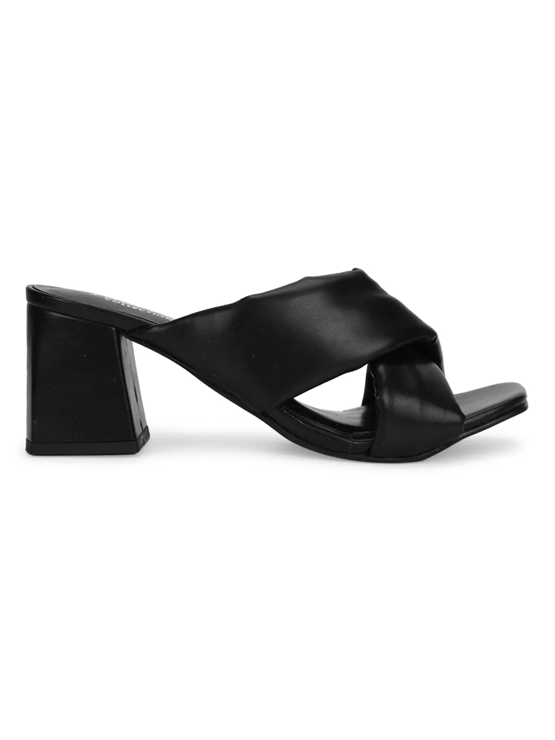 Black PU Crossover Quilted Mules (TC-ST-1230-BLKPU)