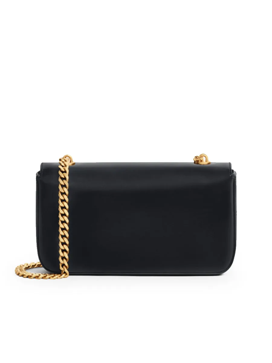 Chain Shoulder Bag Cuir Triomphe In Shiny Calfskin in Black