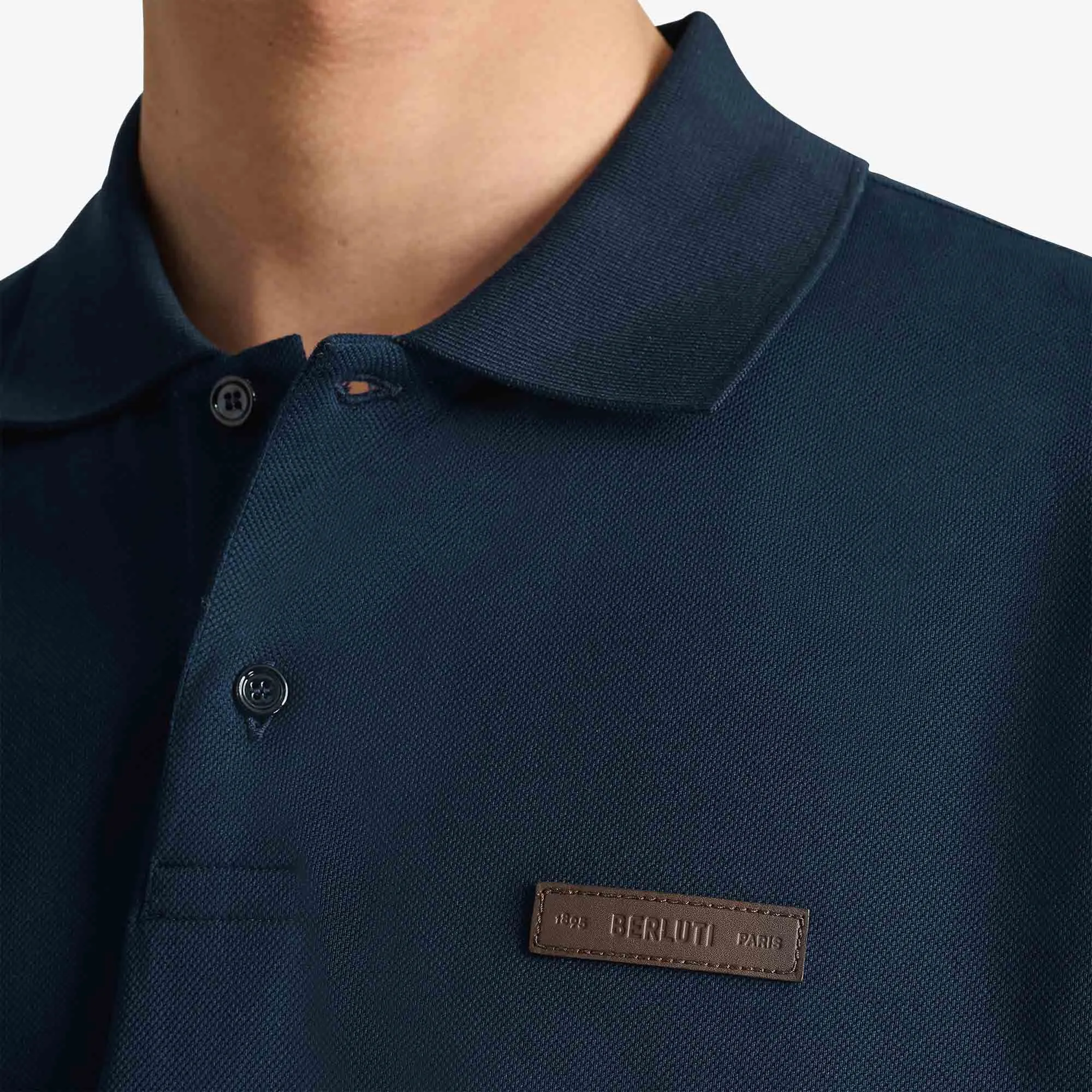 Classic Pique Leather Tab Polo