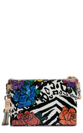 Consuela Carla Multi-Color Roses & Animal Print Midtown Crossbody Bag