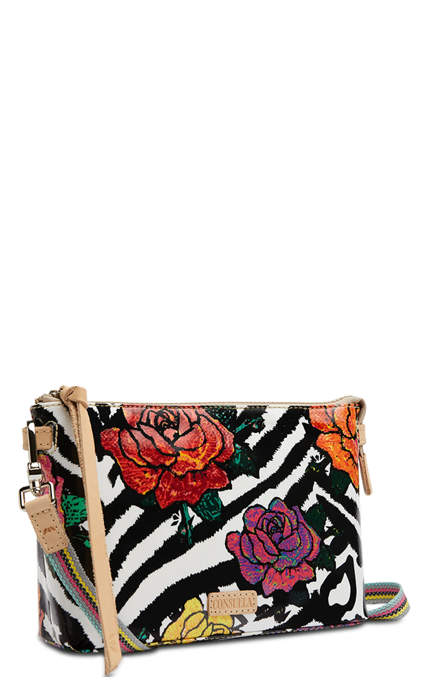 Consuela Carla Multi-Color Roses & Animal Print Midtown Crossbody Bag