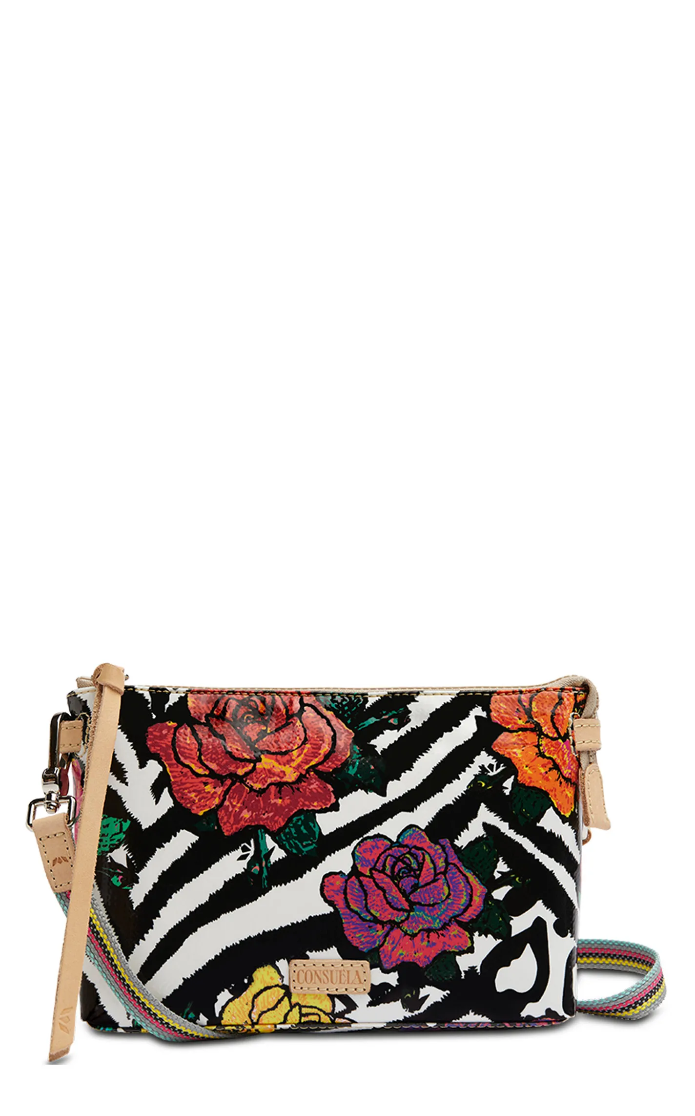 Consuela Carla Multi-Color Roses & Animal Print Midtown Crossbody Bag