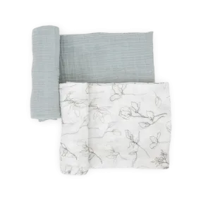 Cotton Muslin Swaddle Blanket Set (Pencil Floral)