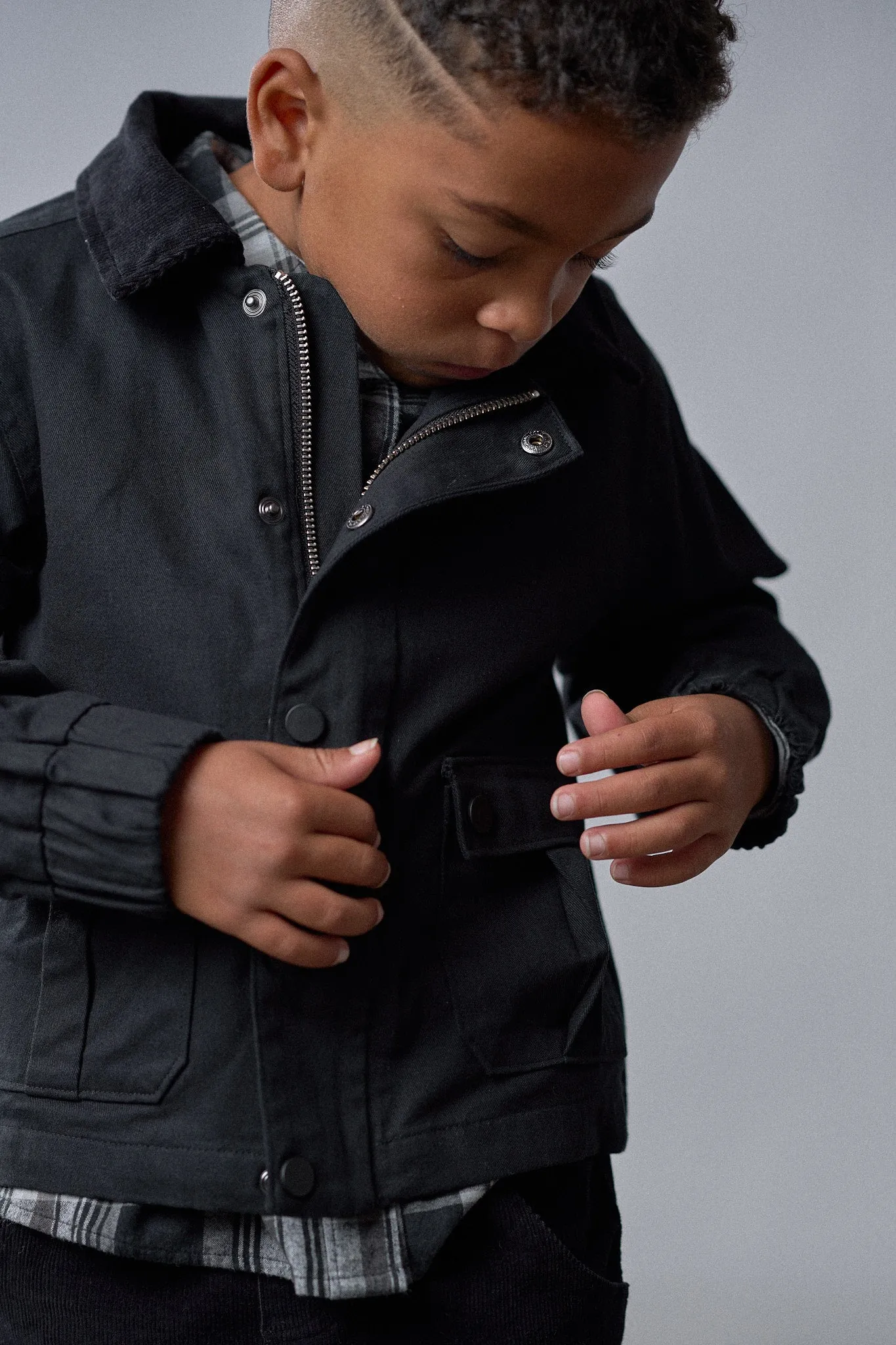 Cotton Twill Jacket - Black