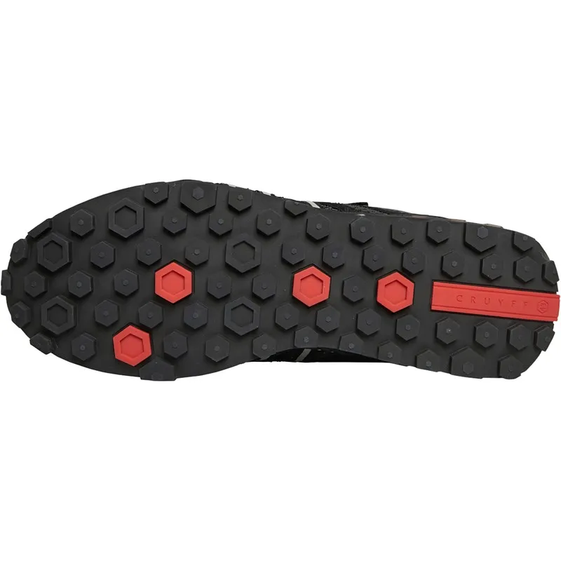 Cruyff Mens Fearia Hex Trainers Black/Dark Grey/Red