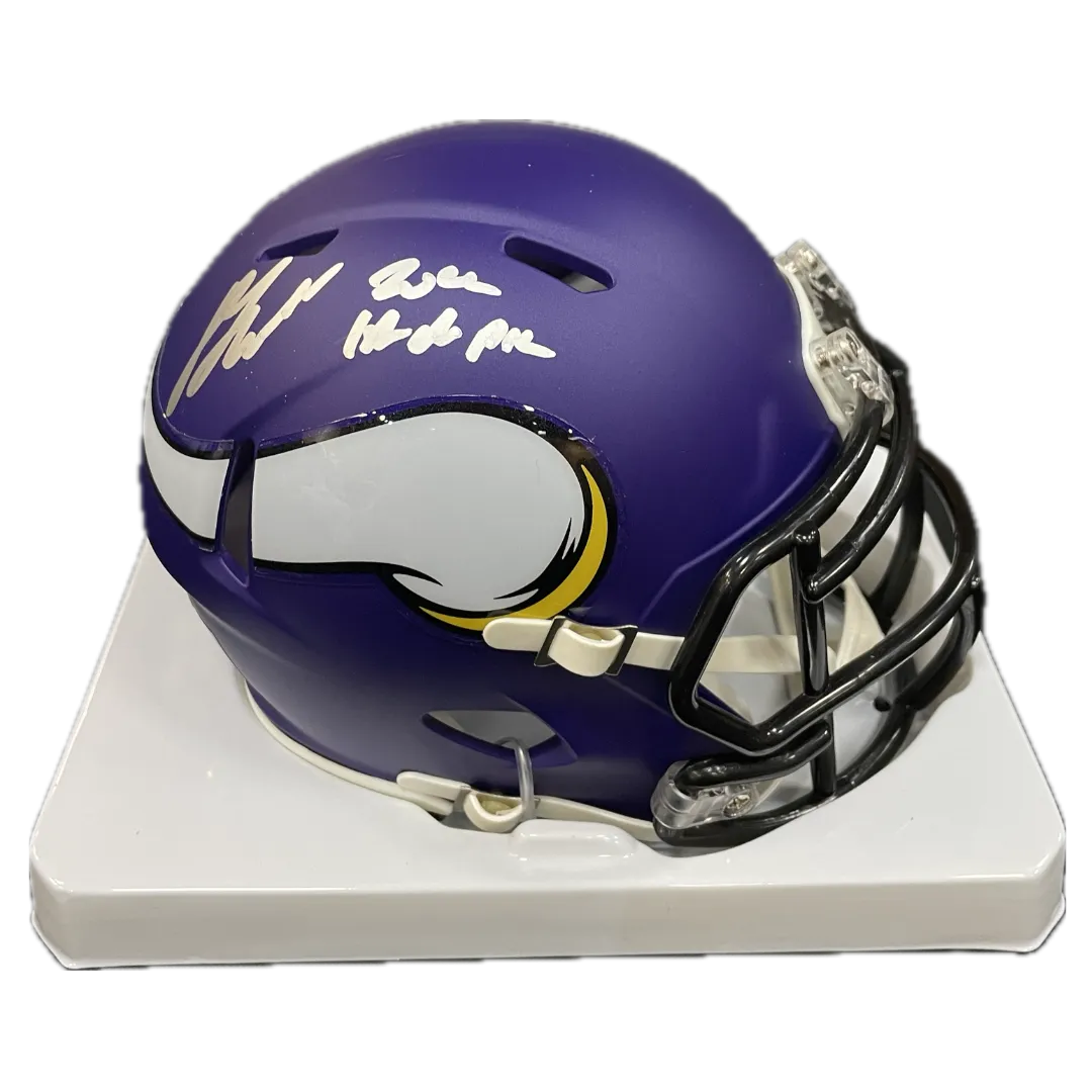 Dallas Turner Autographed Minnesota Vikings Speed Mini Helmet w/ 2024 1st Rd Pk Inscription