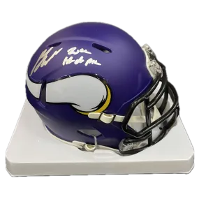 Dallas Turner Autographed Minnesota Vikings Speed Mini Helmet w/ 2024 1st Rd Pk Inscription