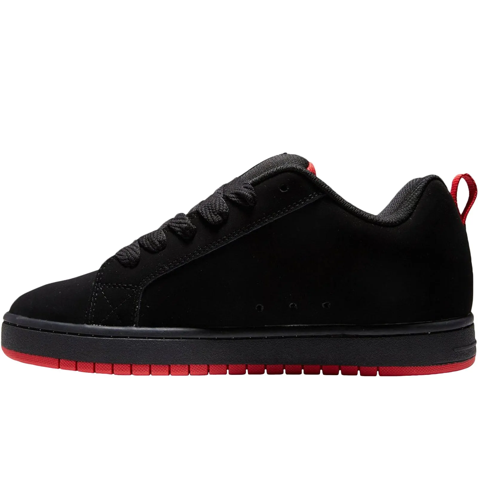 DC Shoes Mens Court Graffik Suede Trainers - Black/Grey/Red