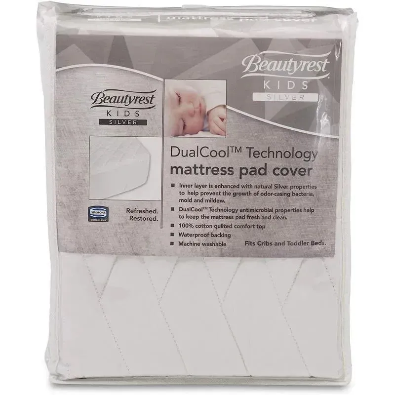 Delta Children - Beautyrest Fitted Baby Crib Mattress Pad Cover, White