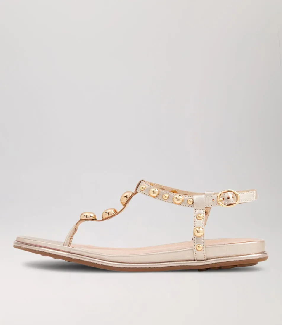 DJANGO & JULIETTE Bartal Pale Gold Leather Sandals