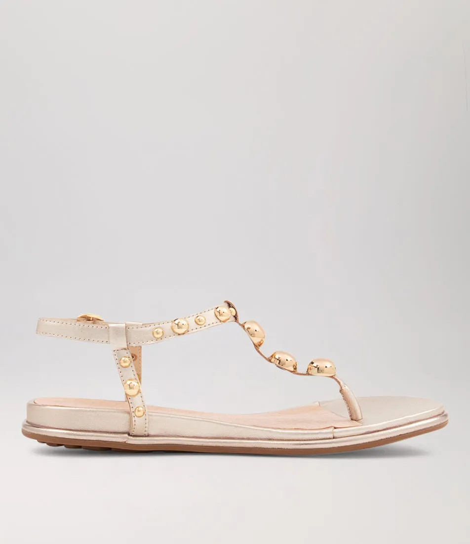 DJANGO & JULIETTE Bartal Pale Gold Leather Sandals