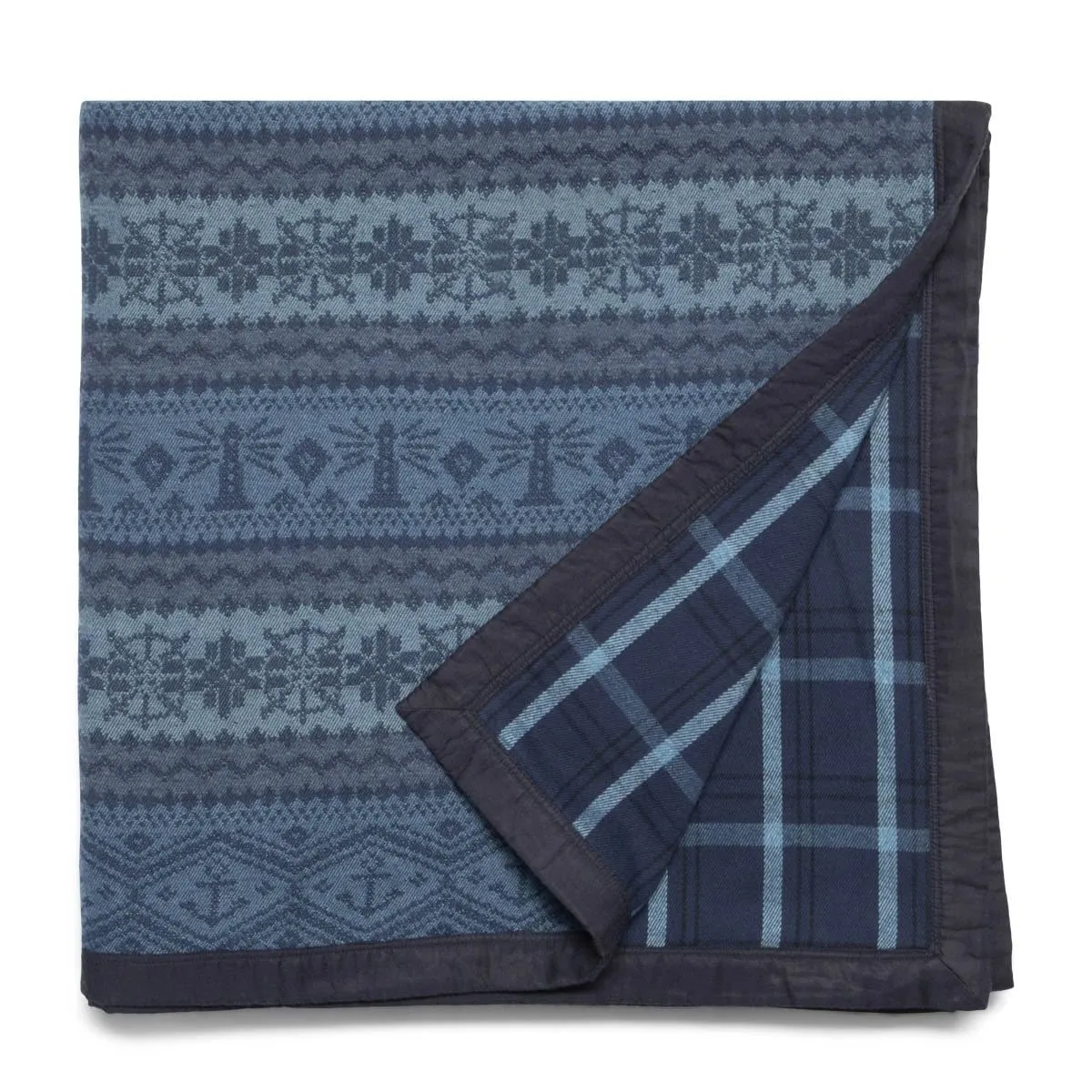 FARRELL INDIGO COTTON CAMP BLANKET Indigo/Dark Blue