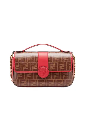 FF Logo Shoulder Bag in Red