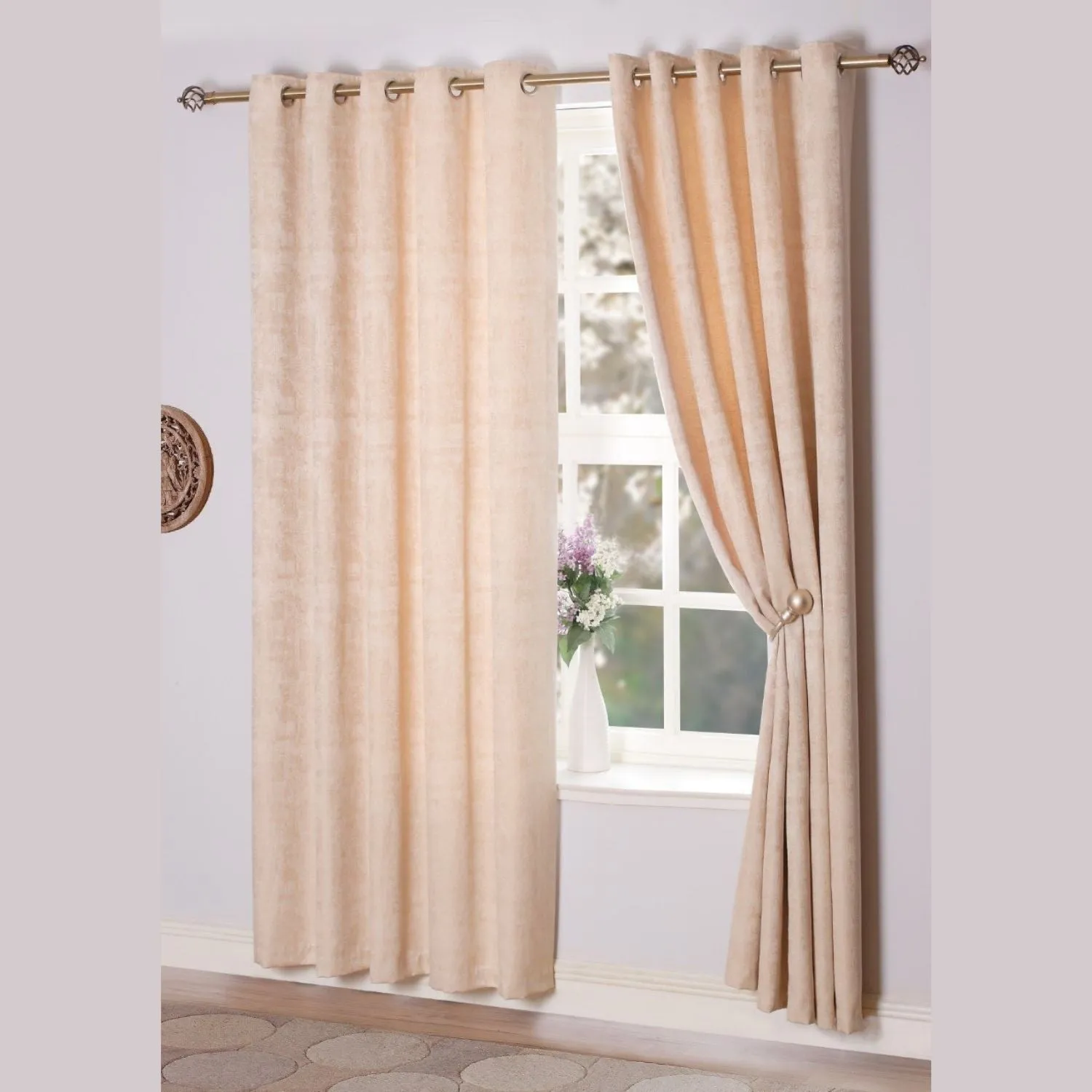 Fiesta Ring Top Curtains - Champagne