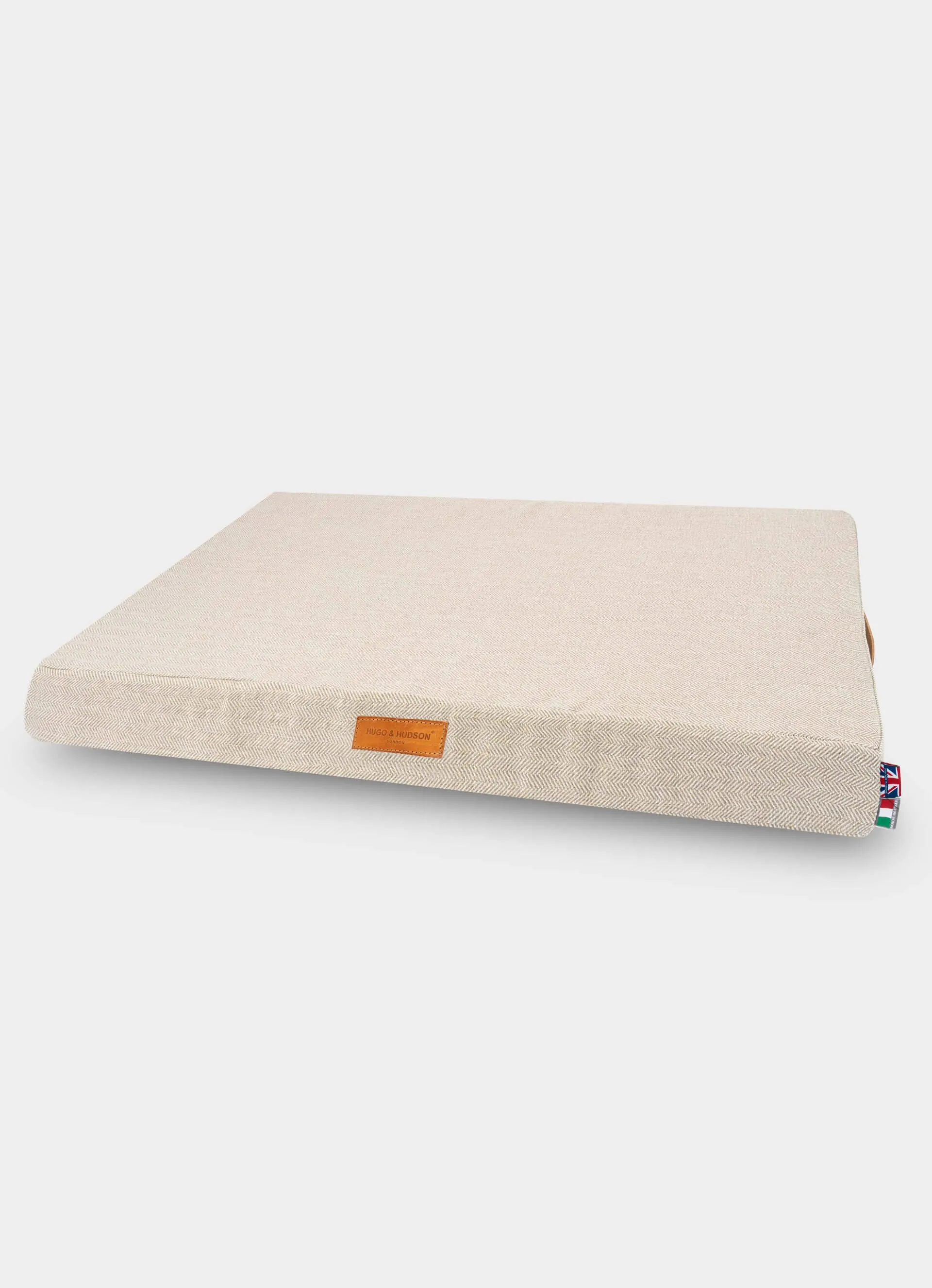 Foam Mattress Dog Bed - Sand Herringbone