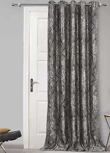 Home Curtains Elanie Jacquard Lined Eyelet Door Curtain | Kaleidoscope