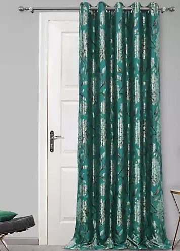 Home Curtains Elanie Jacquard Lined Eyelet Door Curtain | Kaleidoscope