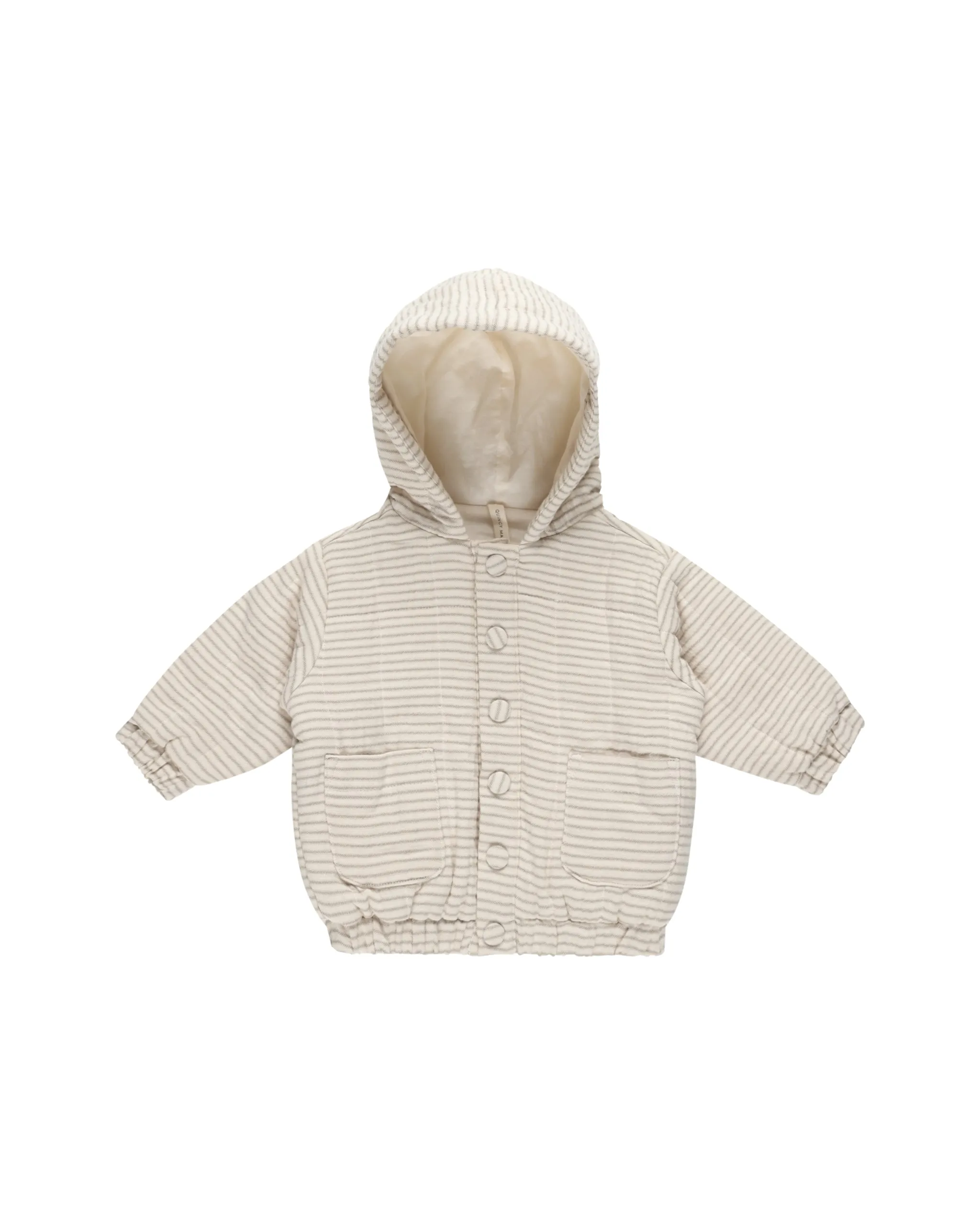 HOODED WOVEN JACKET || BASIL STRIPE