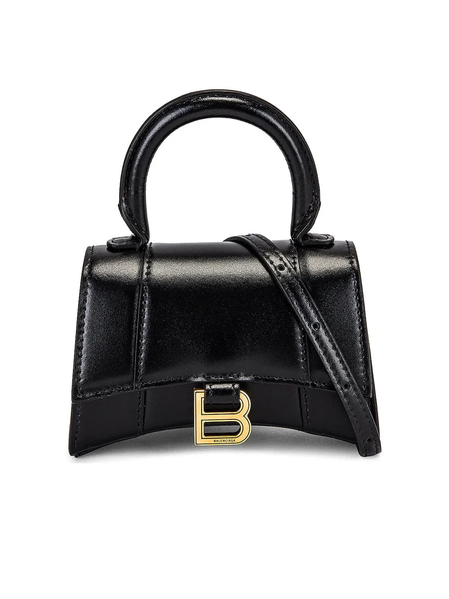 Hourglass Mini Shoulder Bag in Black