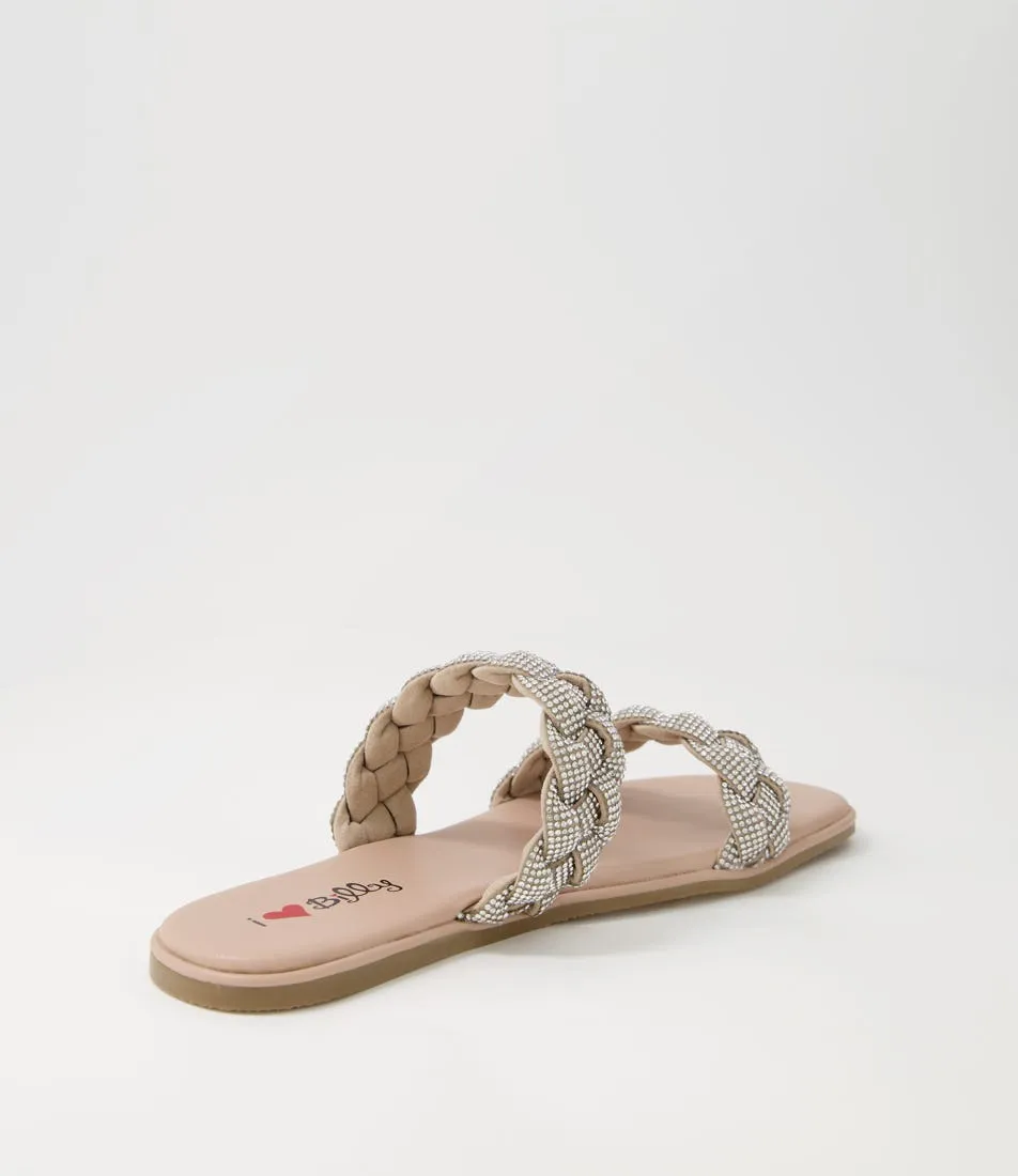 I LOVE BILLY Pasha Nude Microsuede Sandals