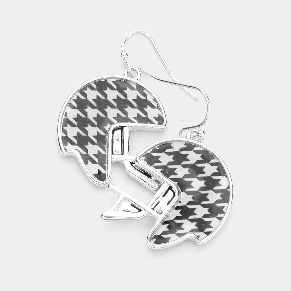 iLLASPARKZ Houndstooth Helmet Dangle Earrings