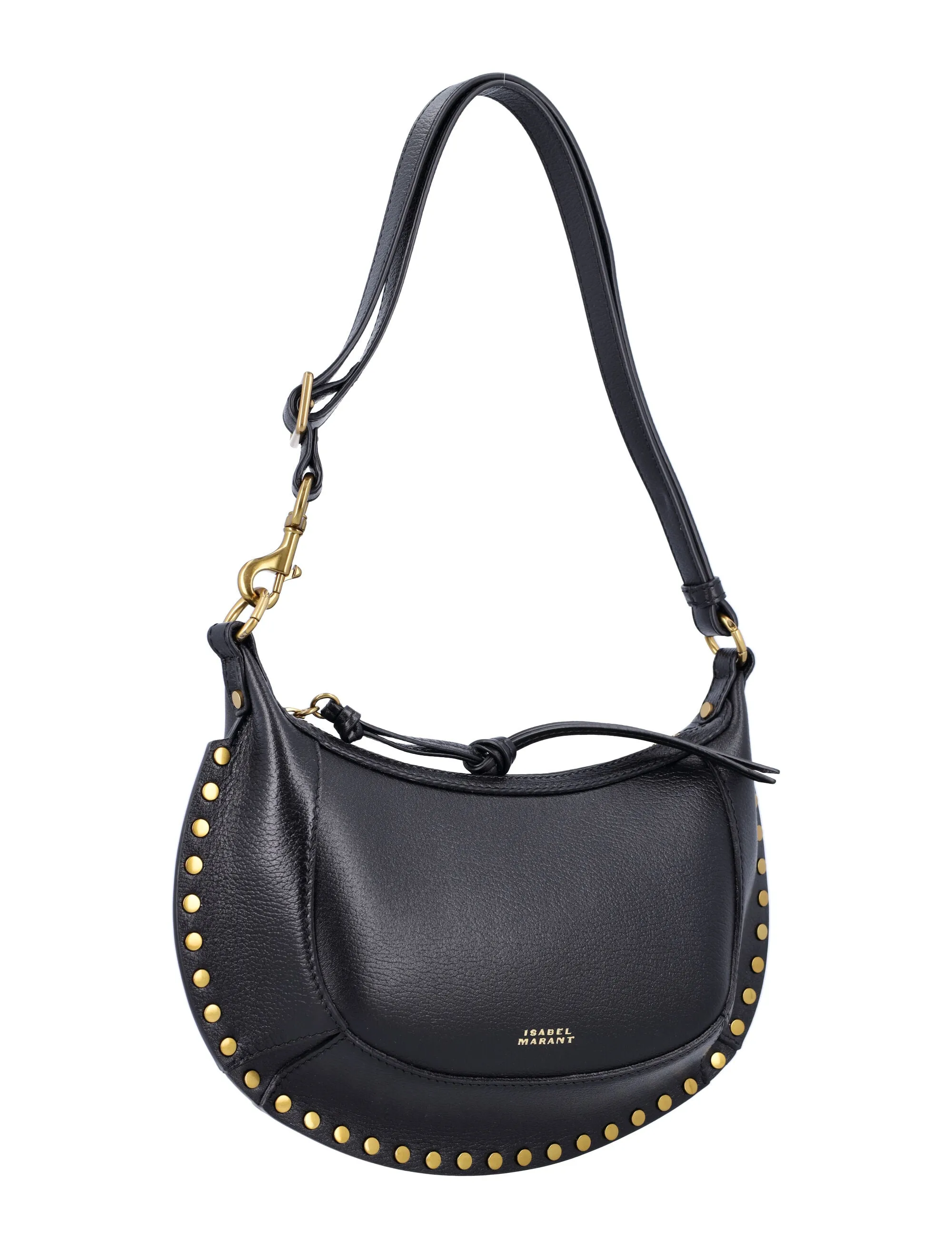 ISABEL MARANT Mini Moon Crossbody Bag in Grainy Black Leather (H 6.7 x W 9.8 x D 3.1)