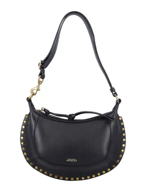 ISABEL MARANT Mini Moon Crossbody Bag in Grainy Black Leather (H 6.7 x W 9.8 x D 3.1)