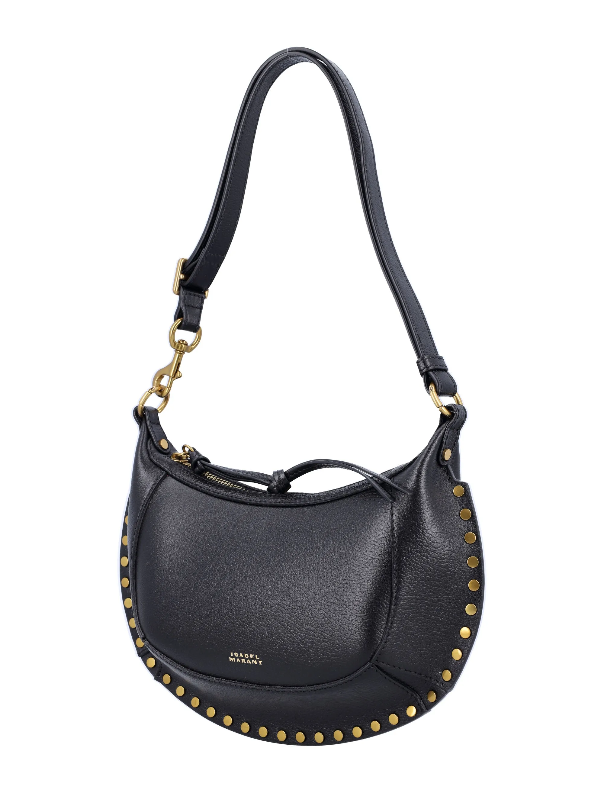 ISABEL MARANT Mini Moon Crossbody Bag in Grainy Black Leather (H 6.7 x W 9.8 x D 3.1)